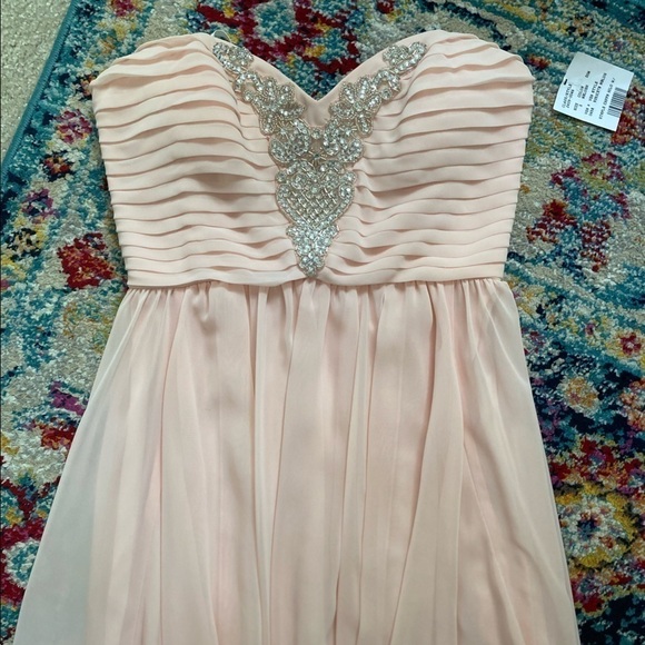City Triangles Blush Strapless Chiffon High Low Dress Size 3 NWT - Picture 9 of 12